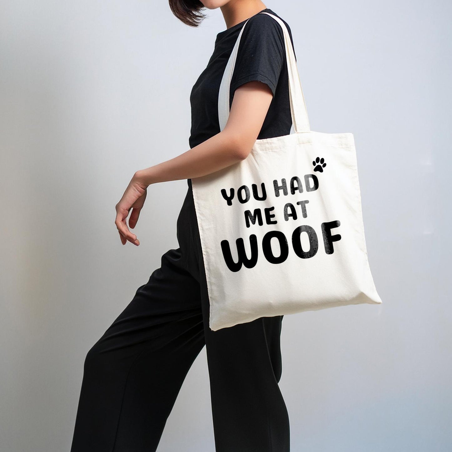 PawsMo You Had Me At Woof Canvas Tote Bag