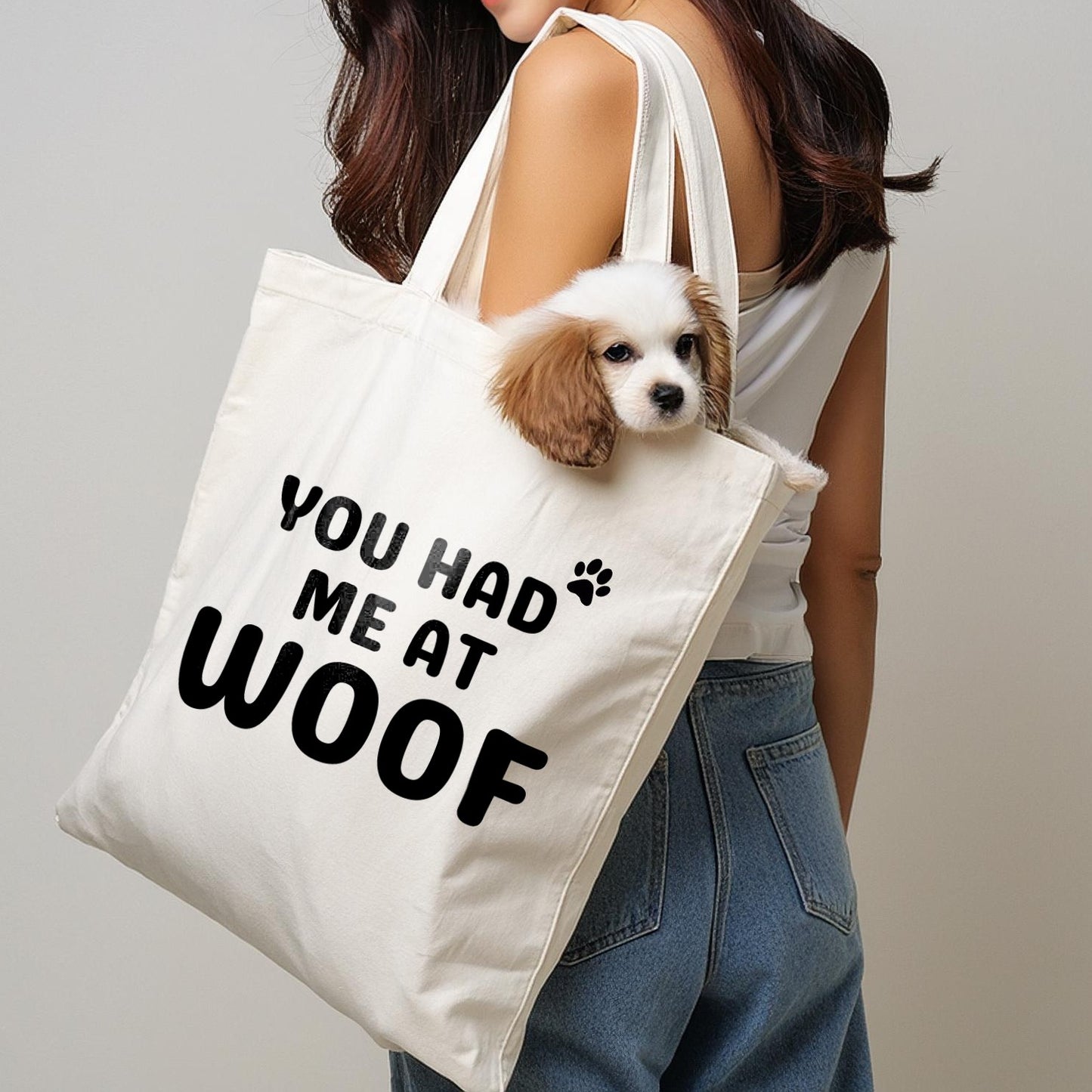 PawsMo You Had Me At Woof Canvas Tote Bag