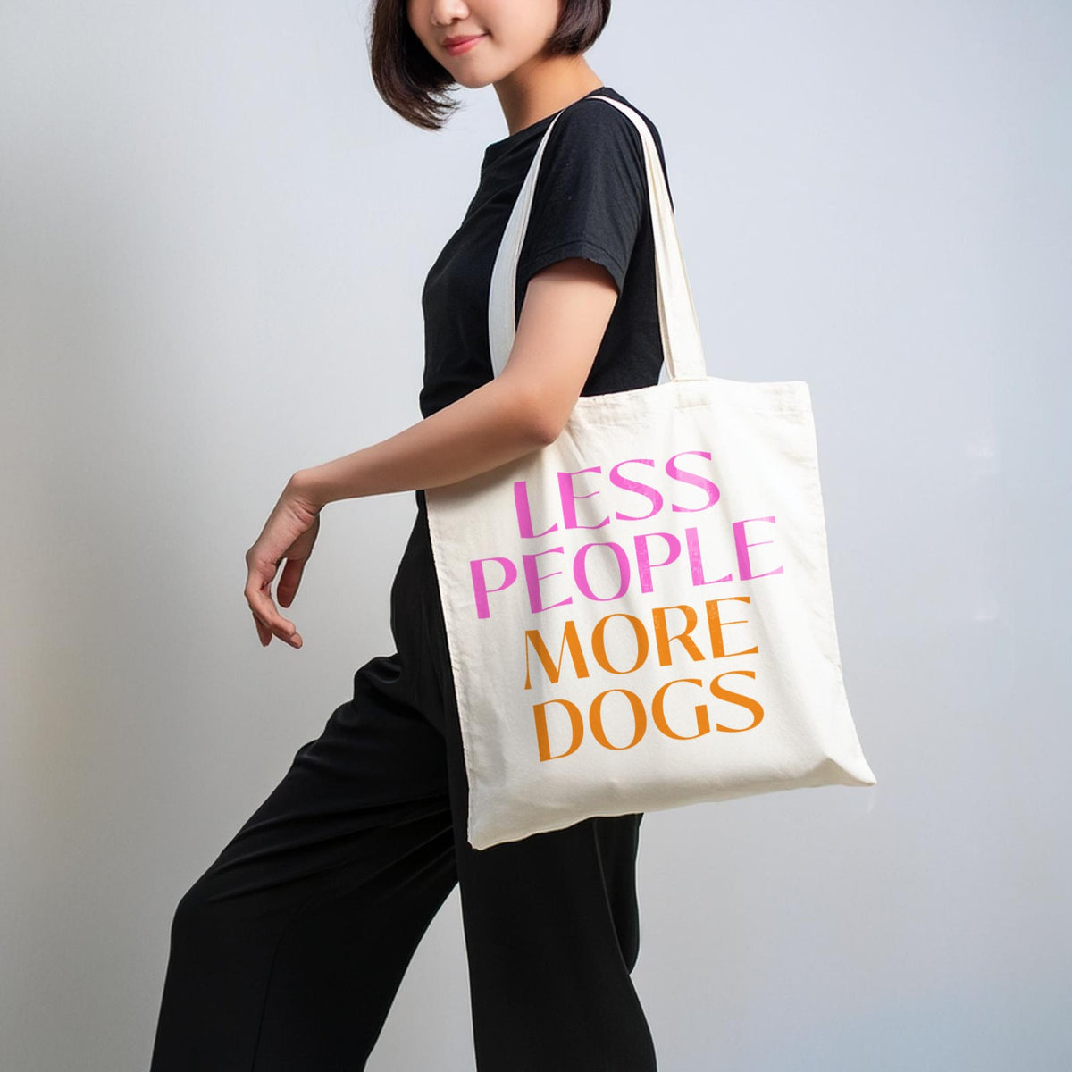 PawsMo LESS PEOPLE MORE DOGS Tote Bag